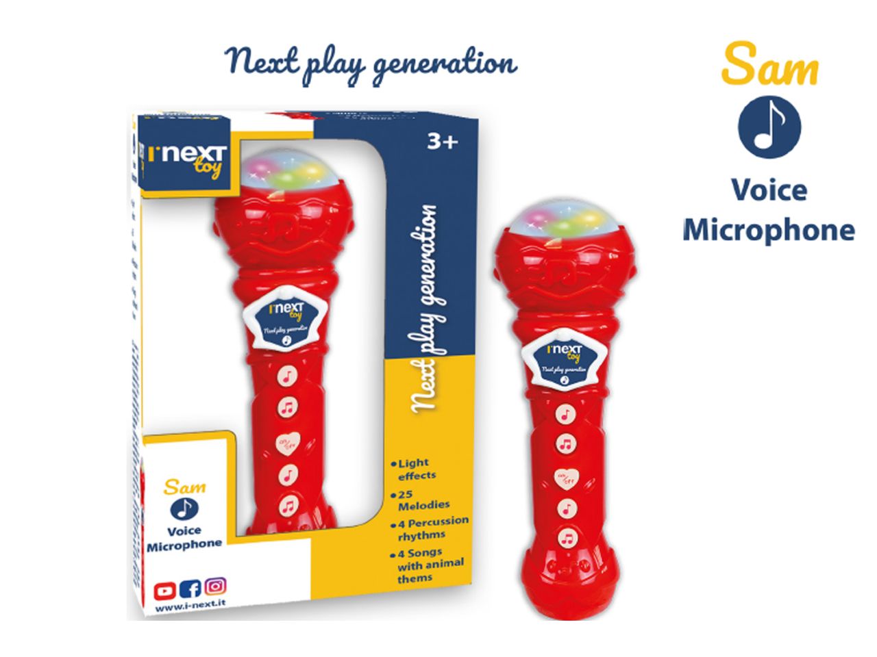 Microfono karaoke effetti luminosi sam
