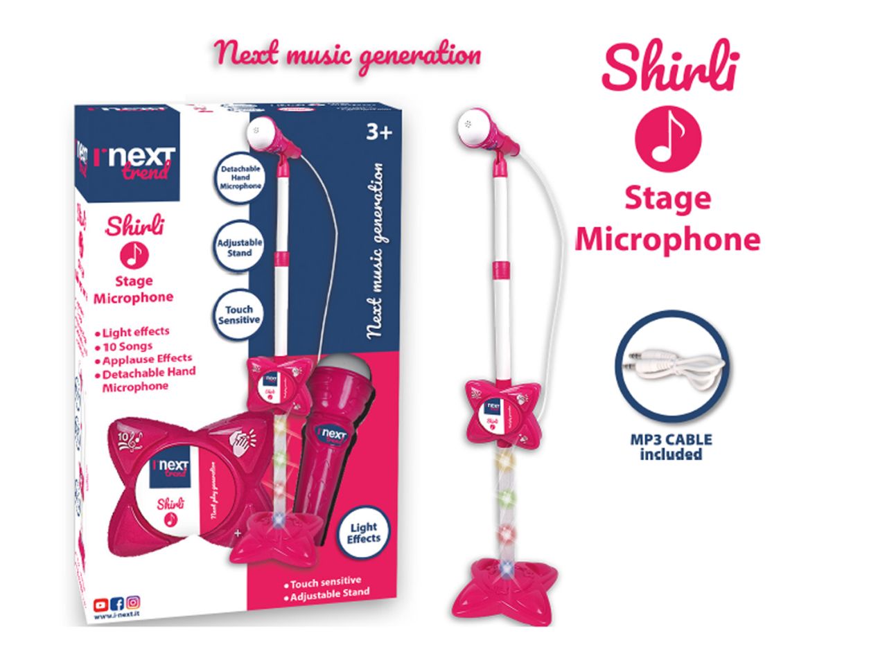 Microfono palcoscenico mp3 shirli rosa