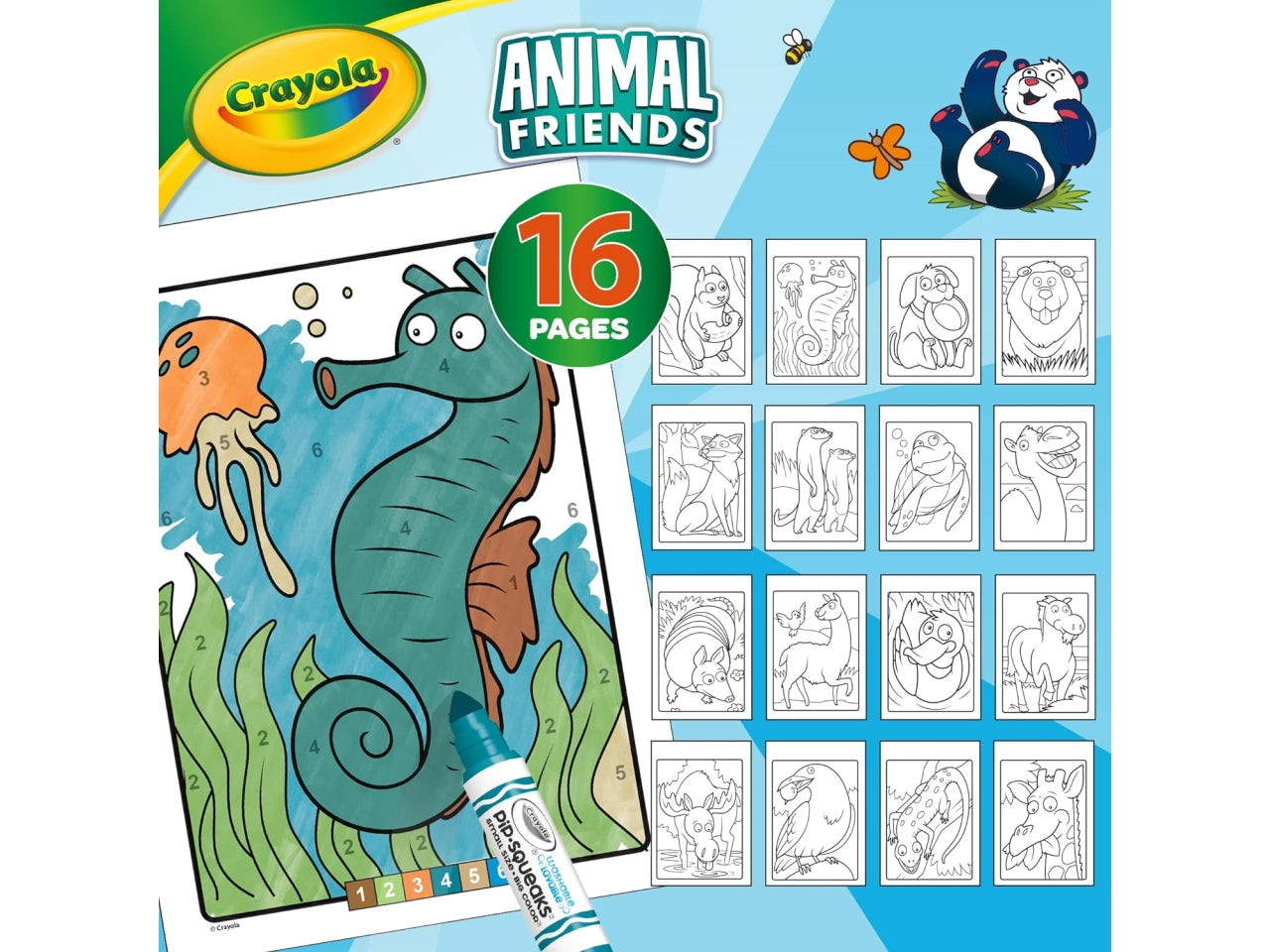 Album colora con i numeri amici animali