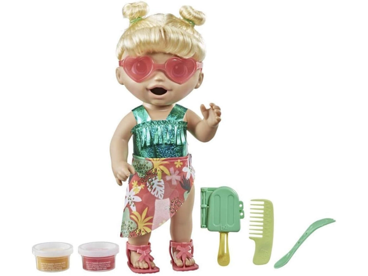 Baby Alive bionda Sunshine Snacks, bambola con accessori inclusi per bambini dai 3+ anni, Hasbro