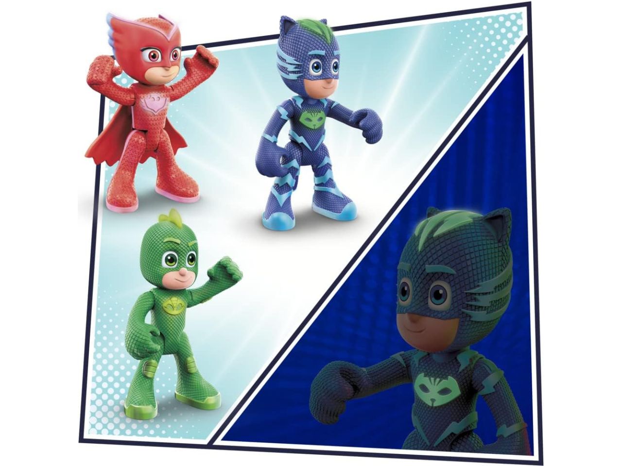 Pj mask hero vs cattivi - la confezione contiene 4 personaggi