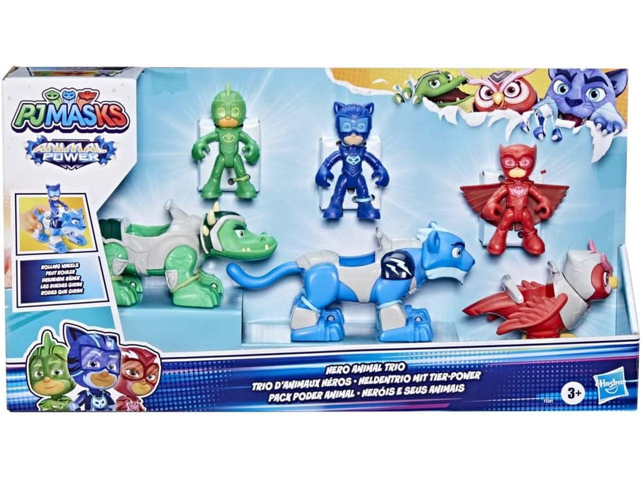 Pj mask hero animal trio perdonaggi con veicoli