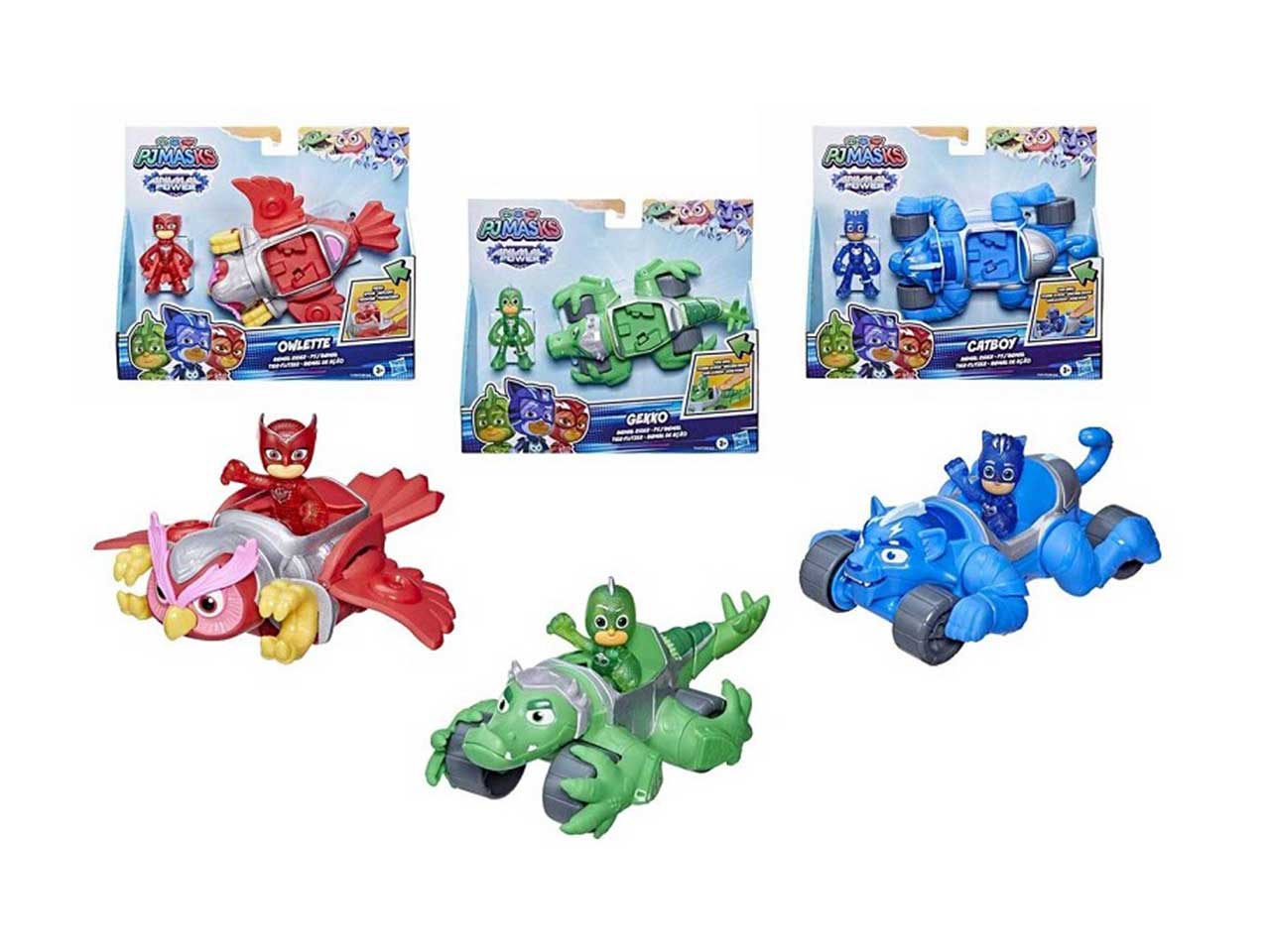 Pj Mask deluxe, veicolo animale con personaggio, modelli assortiti, per bambini da i 3+ anni