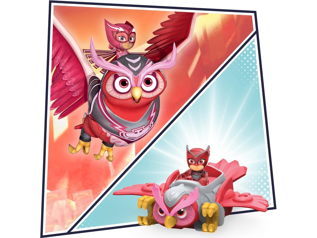 Pj Mask deluxe, veicolo animale con personaggio, modelli assortiti, per bambini da i 3+ anni