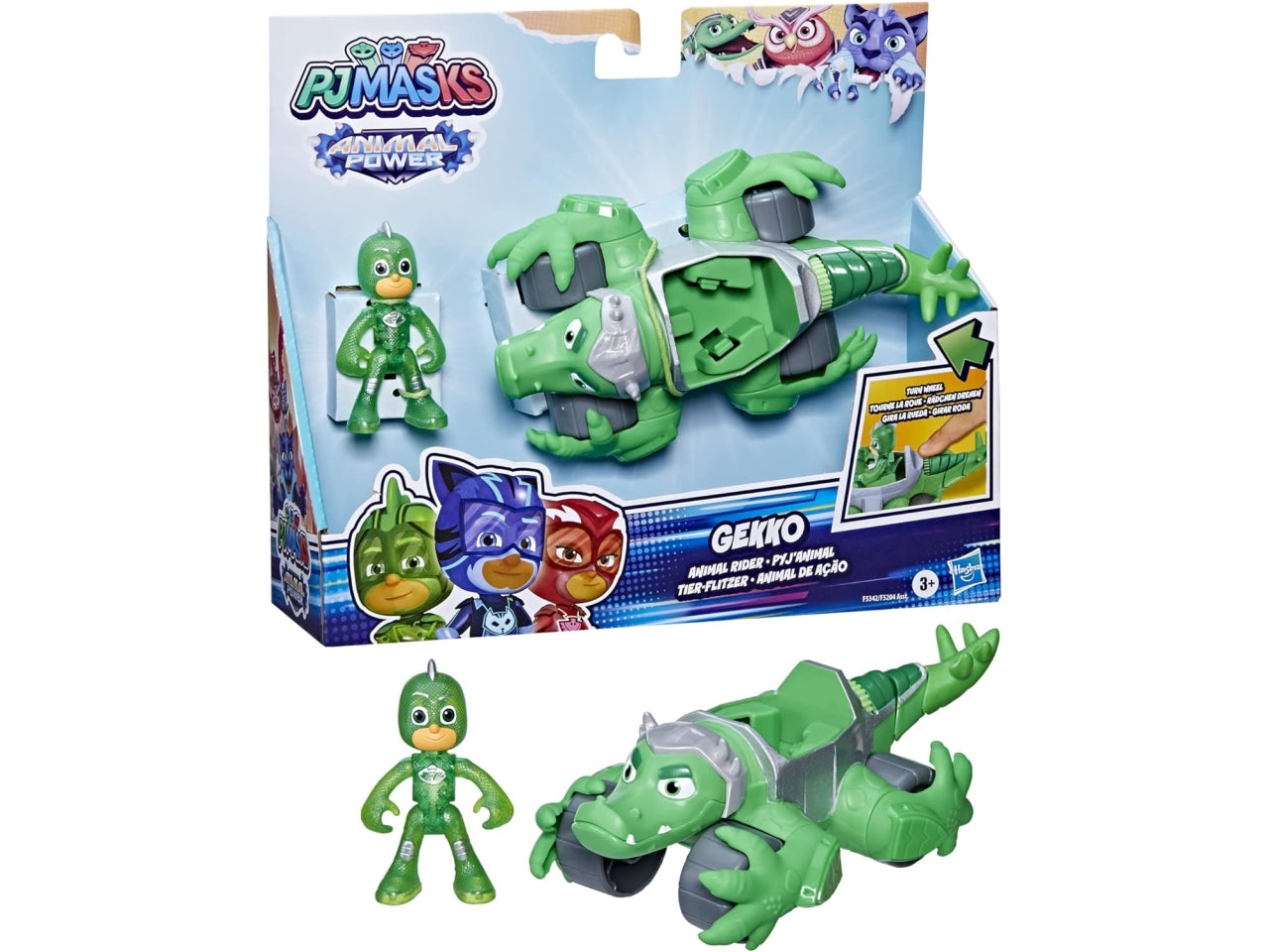 Pj Mask deluxe, veicolo animale con personaggio, modelli assortiti, per bambini da i 3+ anni