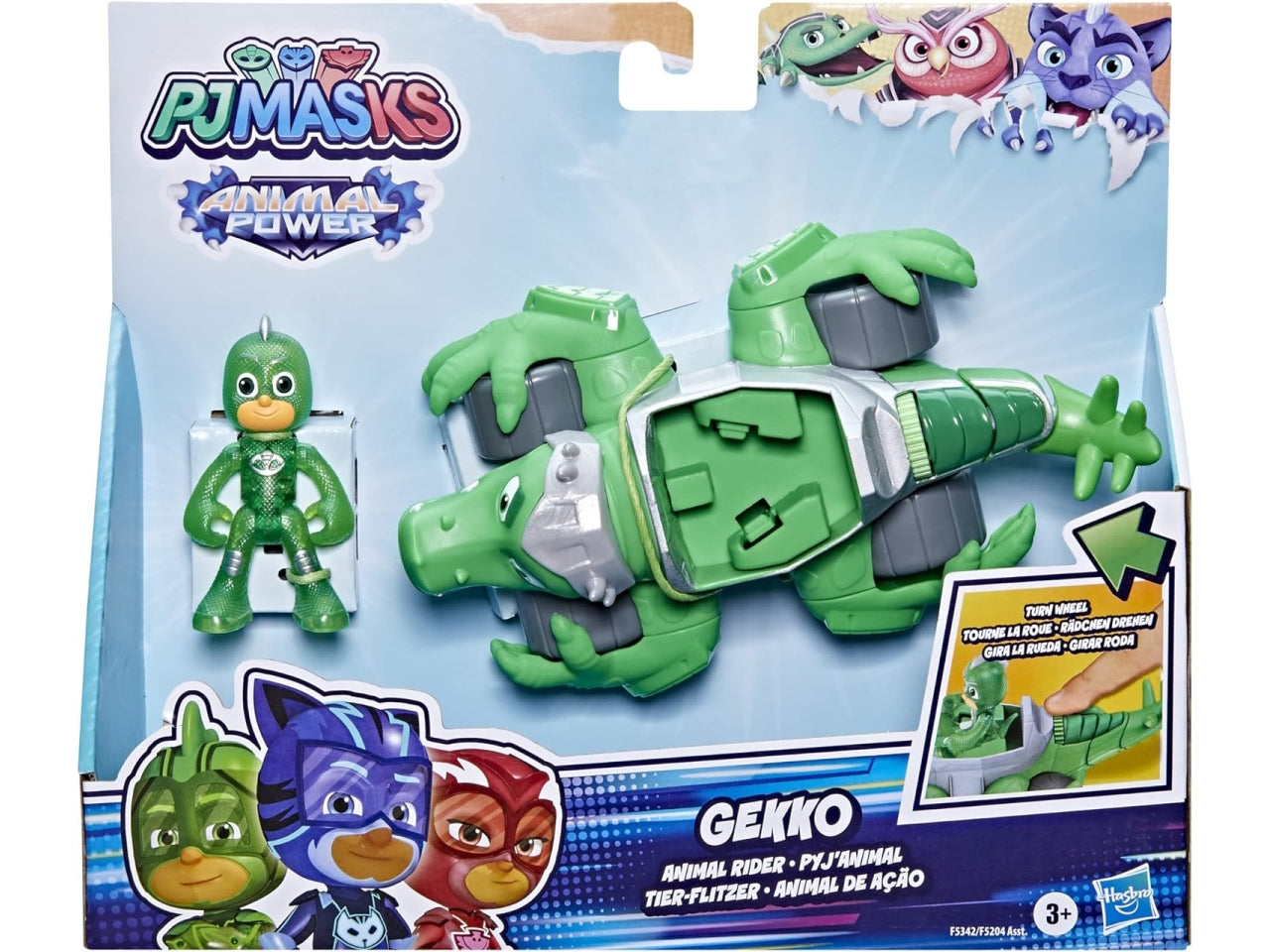 Pj Mask deluxe, veicolo animale con personaggio, modelli assortiti, per bambini da i 3+ anni