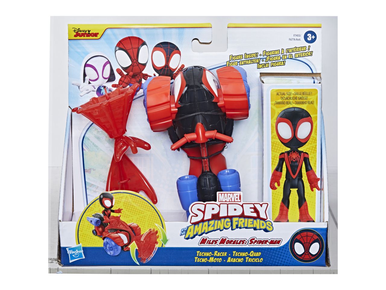Spidey veicolo con personaggio e accessori - miles techno racer