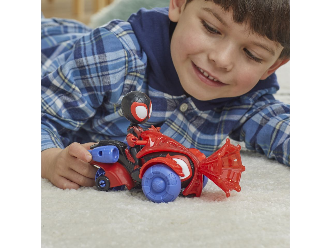 Spidey veicolo con personaggio e accessori - miles techno racer