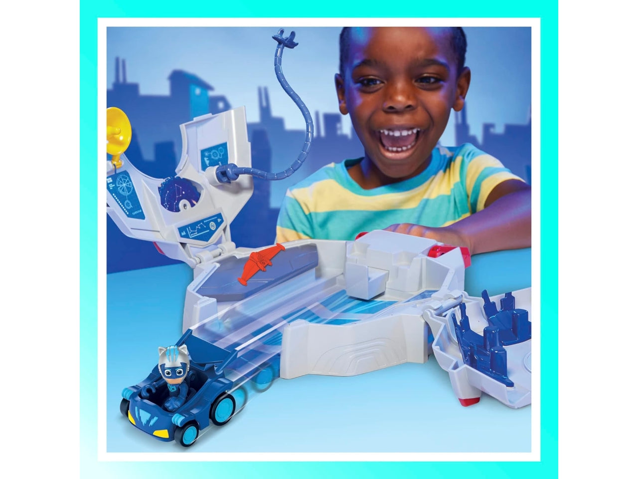 Pj Mask stazione spaziale con personaggio e auto, per bambini dai 3+ anni, Hasbro