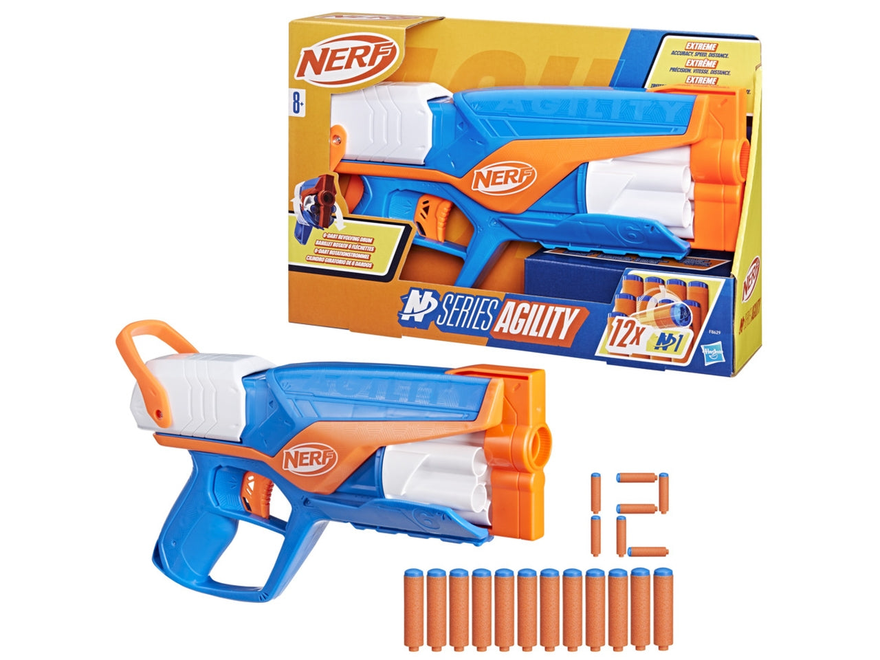 Nerf N-series Agility 12 Proiettili, Pistola giocattolo per bambini - Hasbro