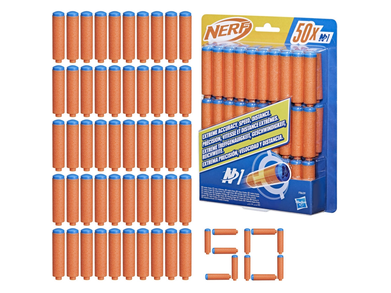 Nerf N-series, 50 Proiettili, dardi per pistole giocattolo per bambini - Hasbro