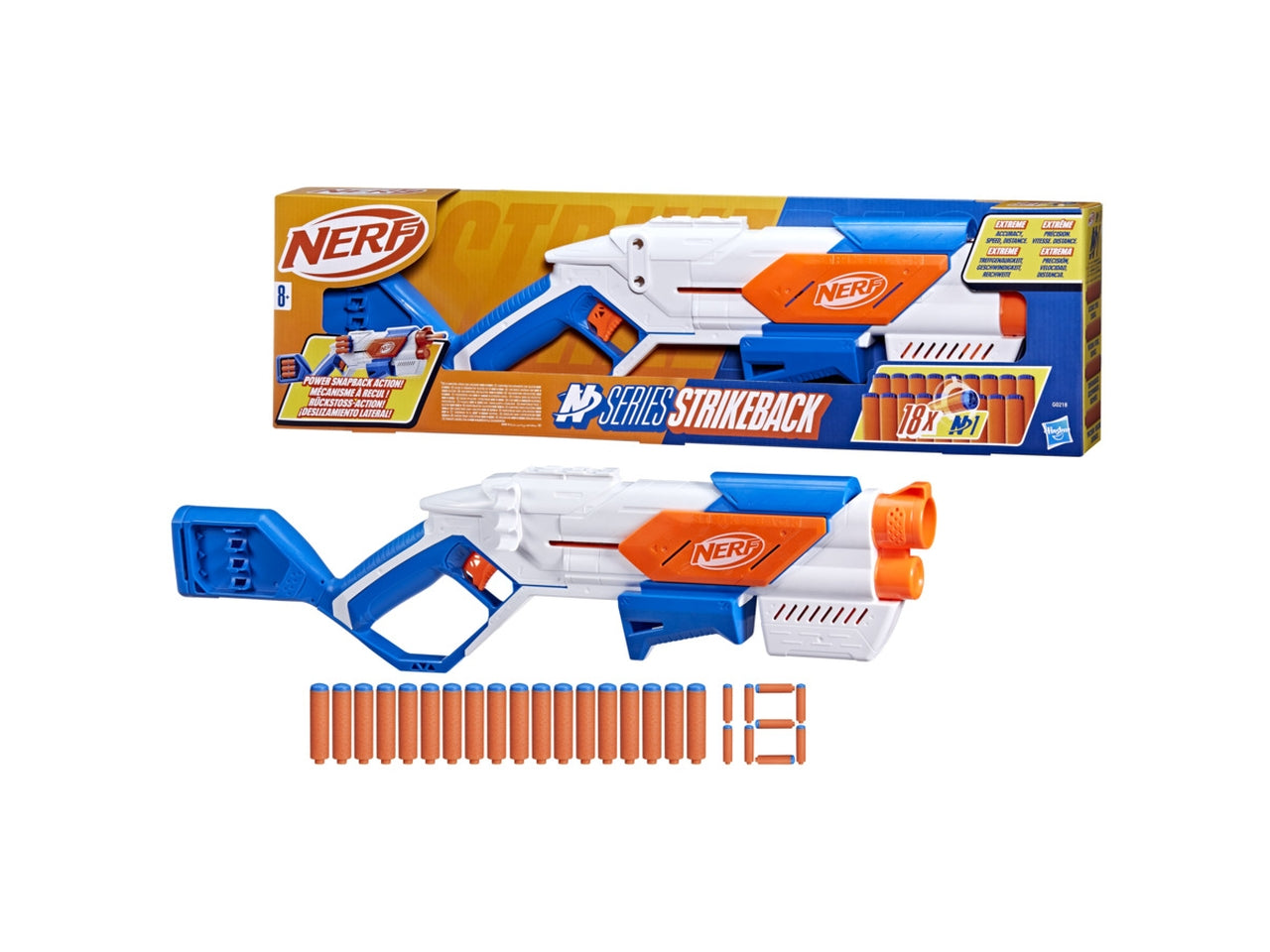 Nerf N-series Strikeback 18 Proiettili, Fucile Giocattolo per bambini - Hasbro