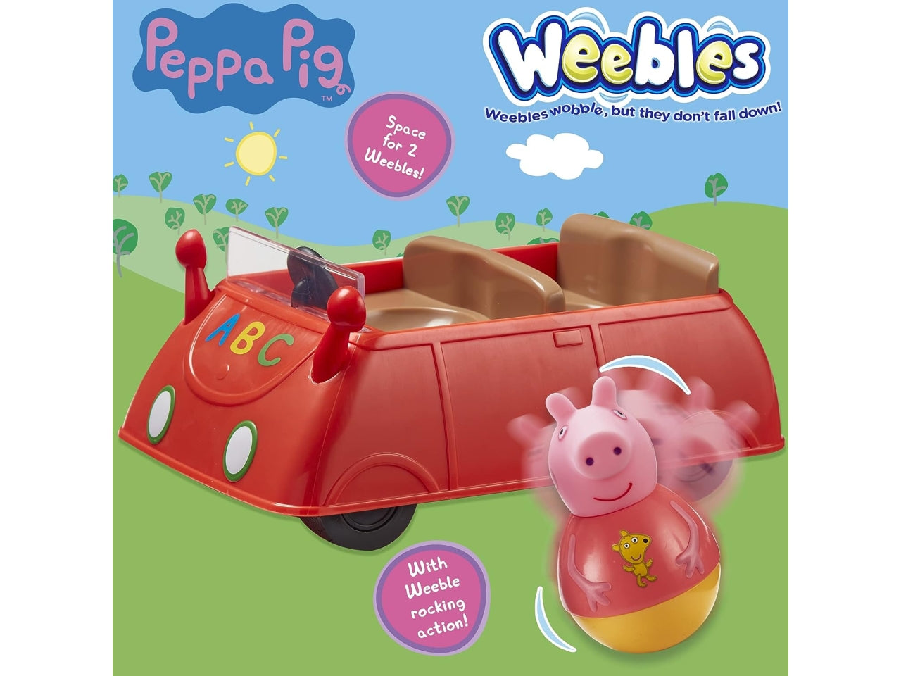 Peppa pig weebles push along wobbily car