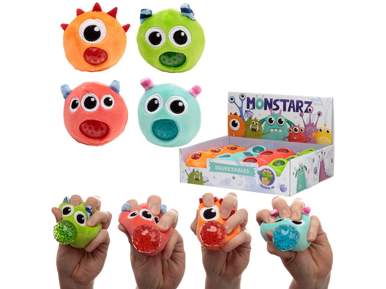 Antistress di peluche a forma di mostri con slime
