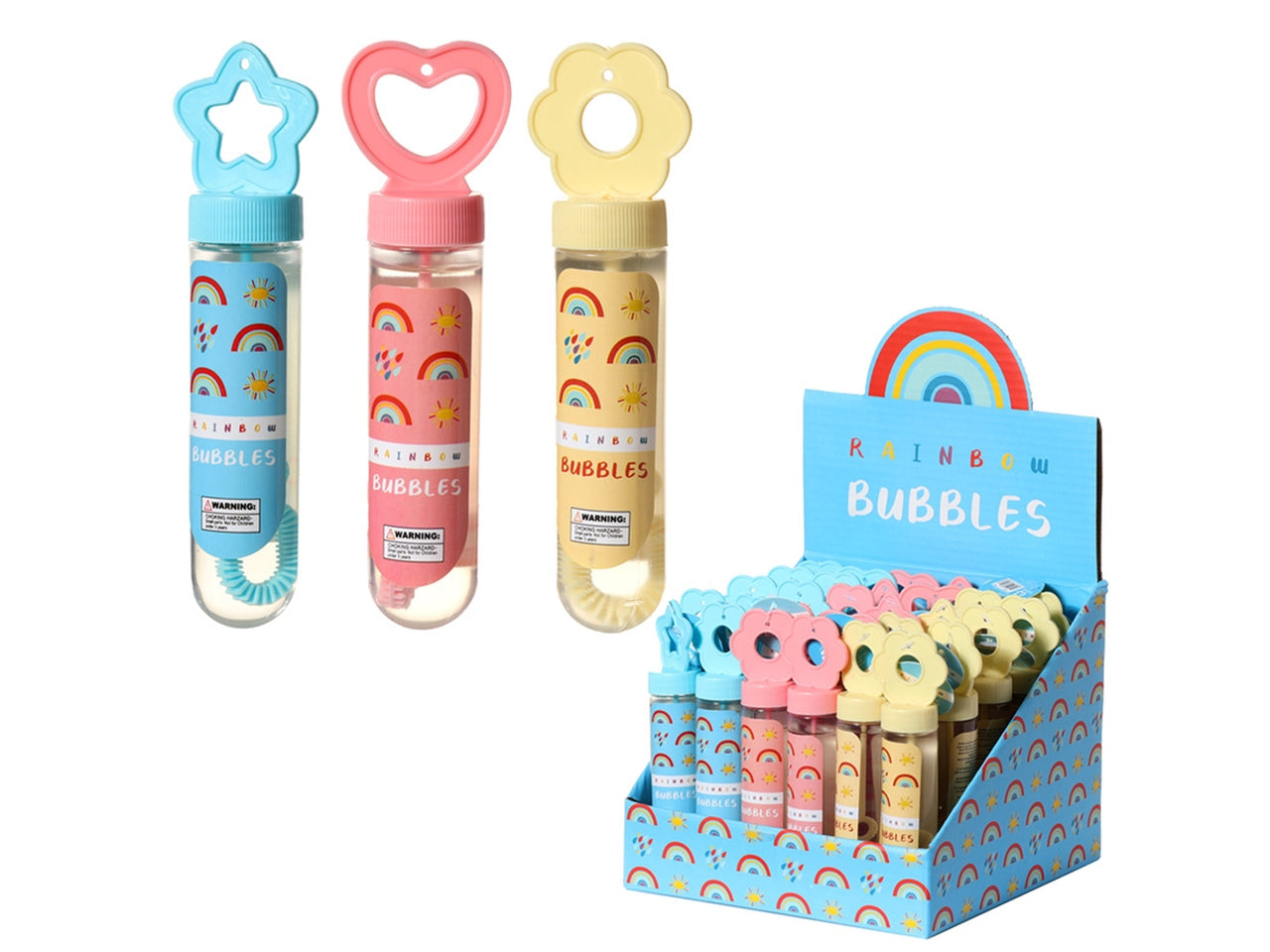Bolle di sapone con immagini di arcobaleno