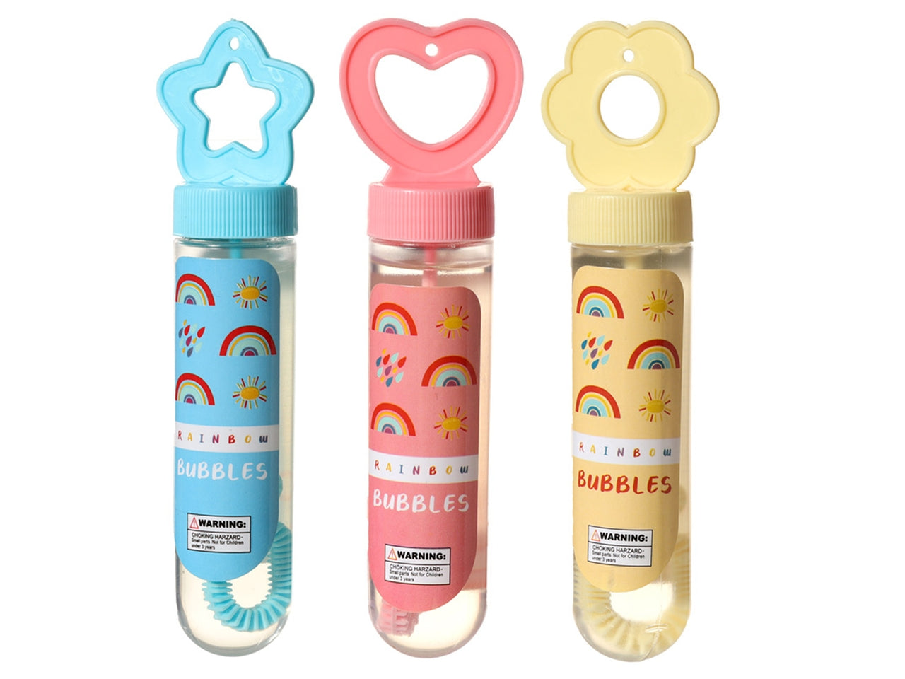 Bolle di sapone con immagini di arcobaleno