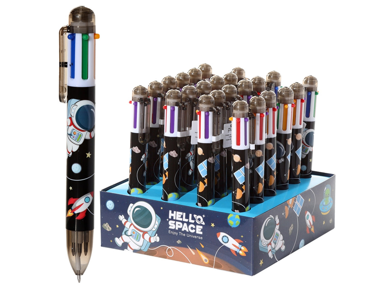 Penna multicolore a 6 colori hello space
