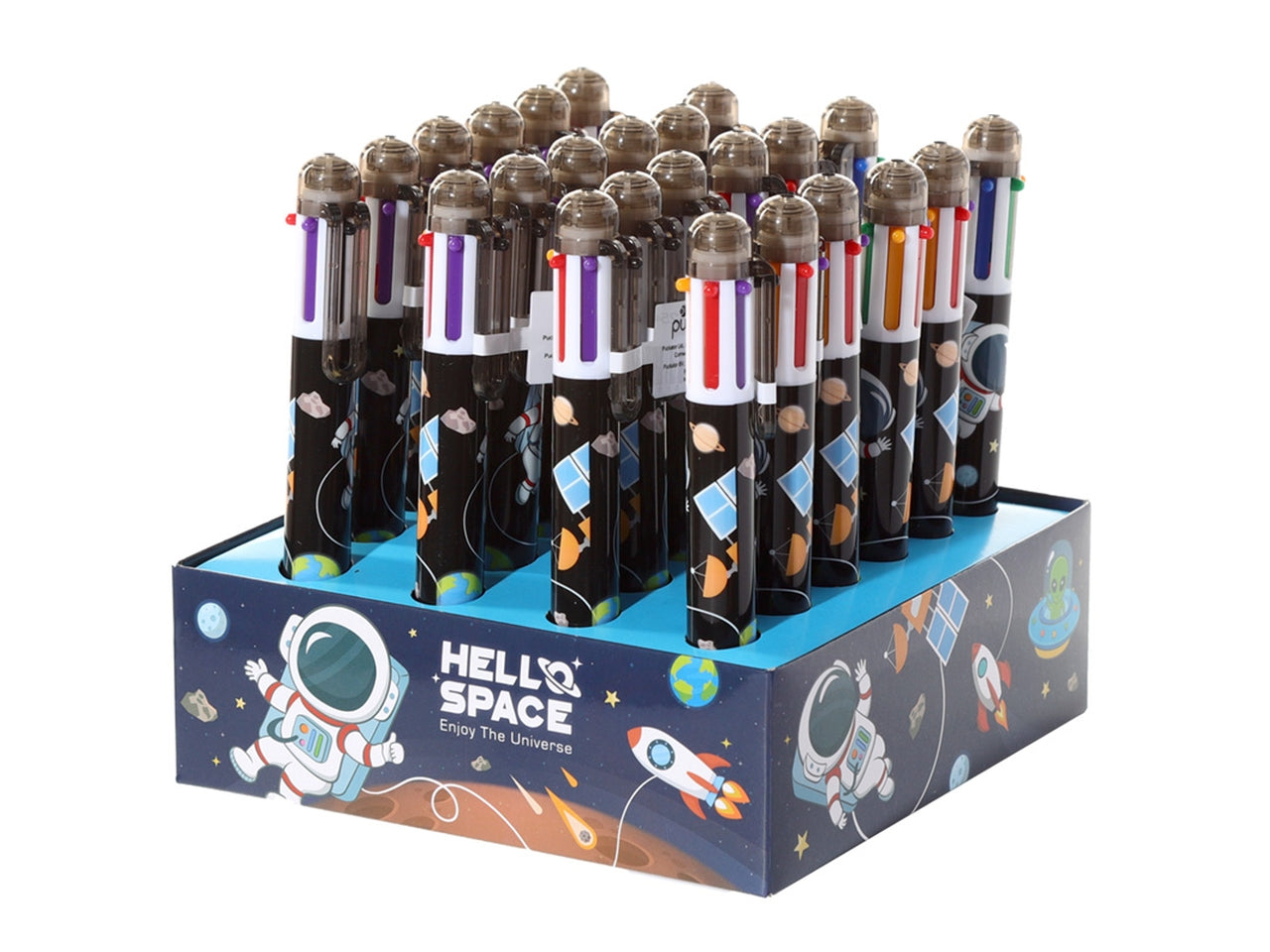 Penna multicolore a 6 colori hello space