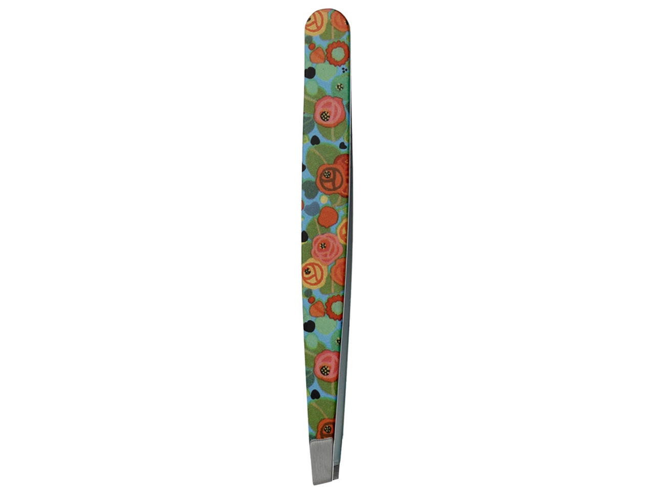 Pinzette per sopracciglia in metallo multicolor con decorazione floreale - Puckator