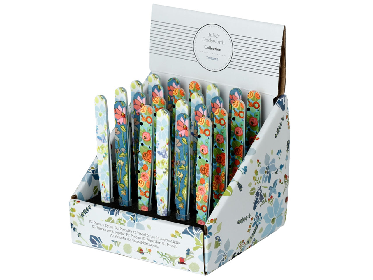 Pinzette per sopracciglia in metallo multicolor con decorazione floreale - Puckator