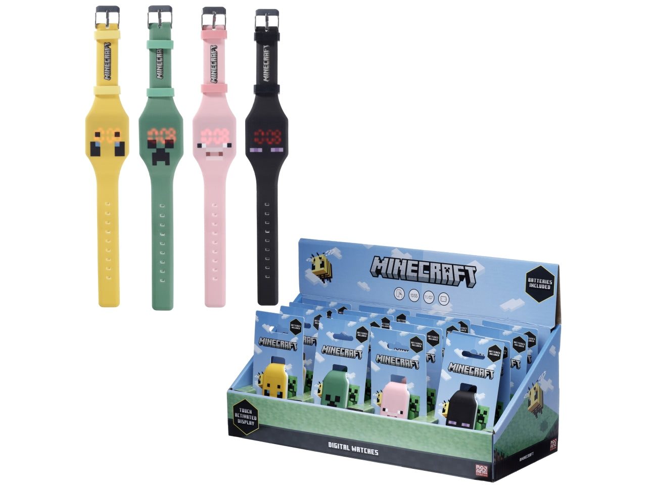 Orologio da polso in silicone con volti di minecraft