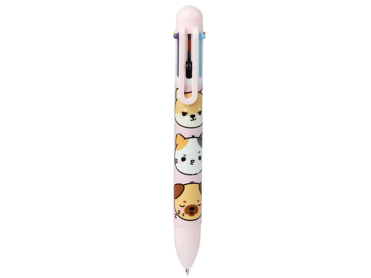 Penna multicolore a 6 colori con immagini di animali dolci