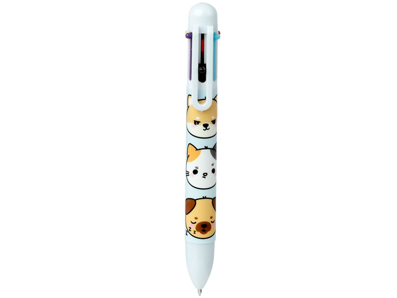 Penna multicolore a 6 colori con immagini di animali dolci