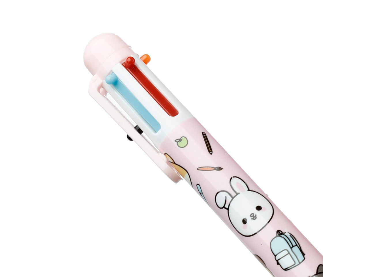 Penna multicolore a 6 colori con immagini di animali dolci