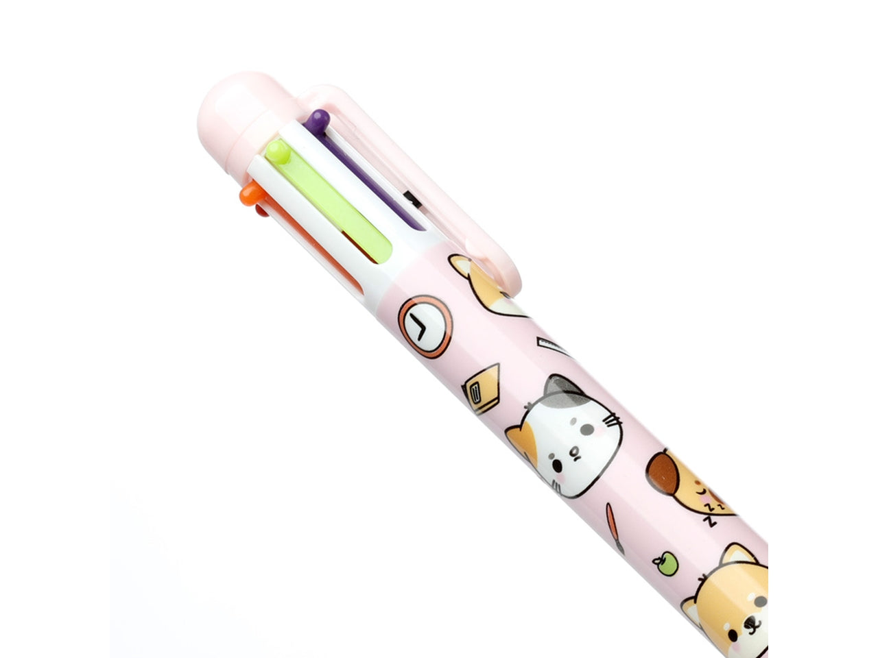 Penna multicolore a 6 colori con immagini di animali dolci