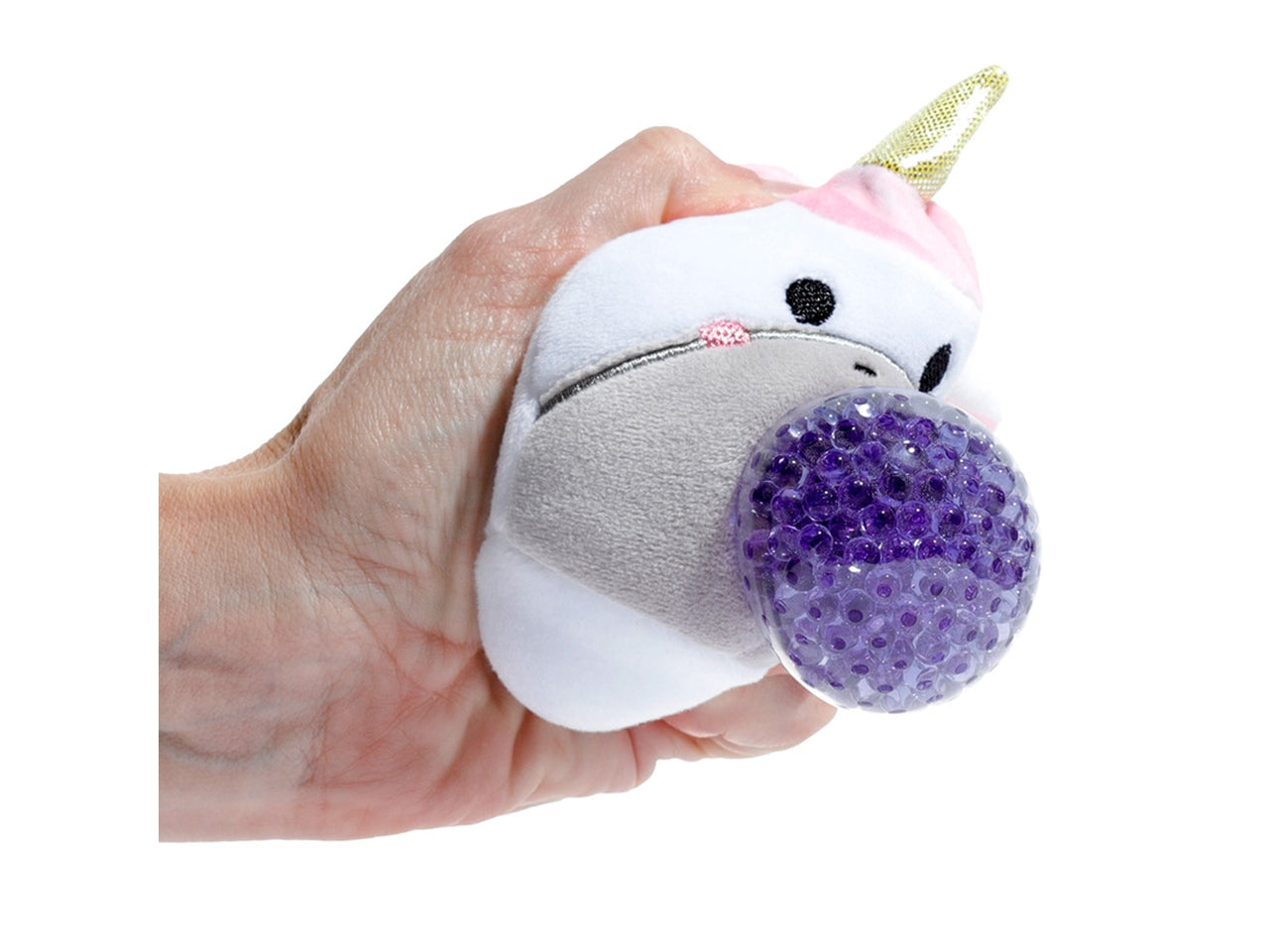 Antistress di peluche a forma di unicorno con slime