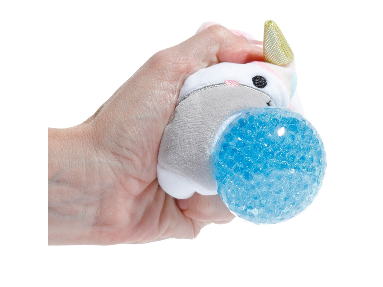 Antistress di peluche a forma di unicorno con slime