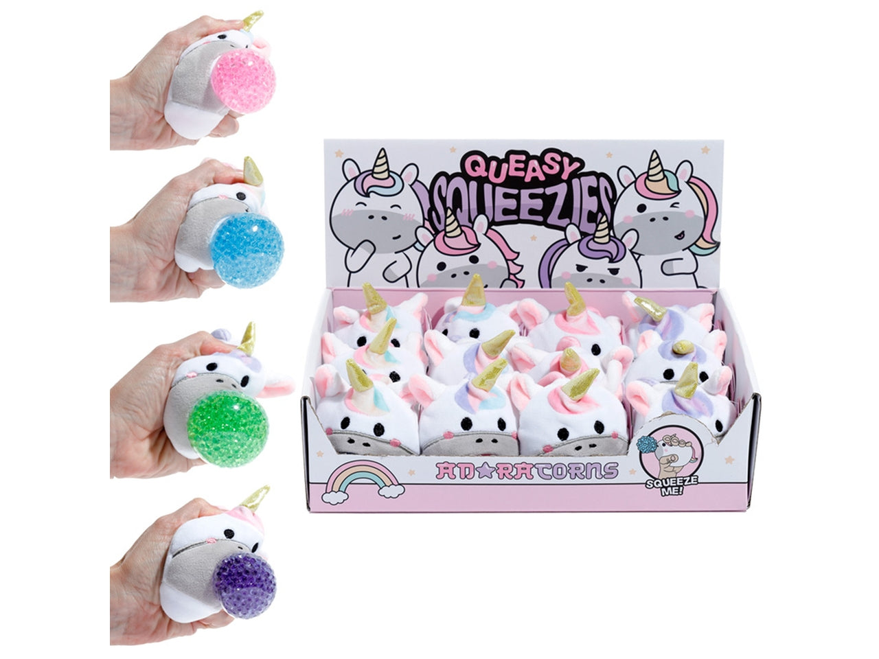 Antistress di peluche a forma di unicorno con slime