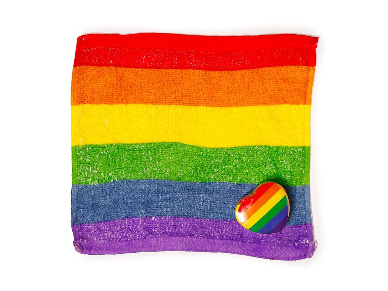 Asciugamano da viaggio compresso arcobaleno, poliestere e cotone 30x30 cm - Puckator