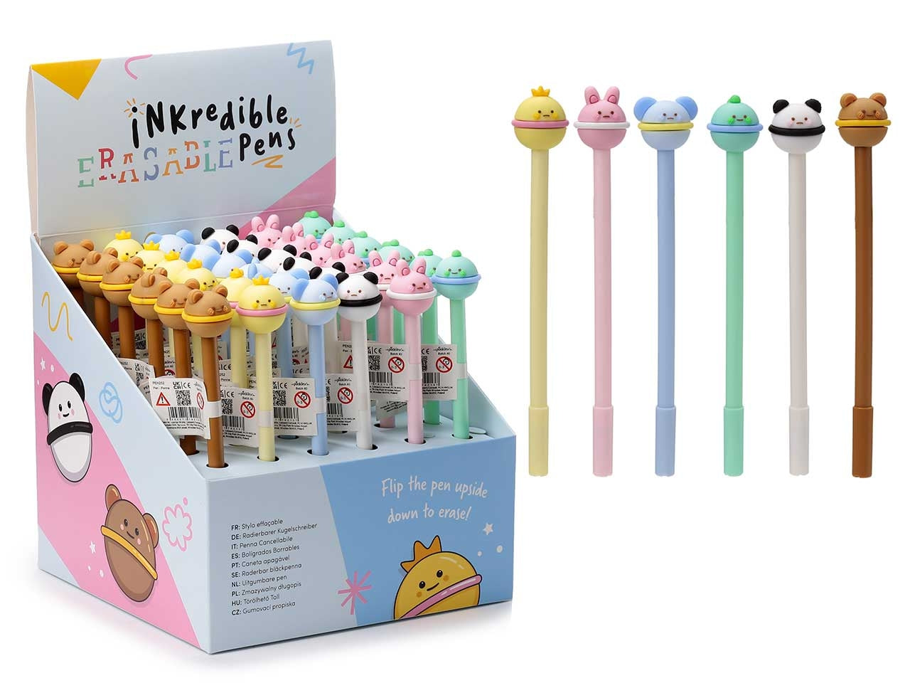 Penna cancellabile inkredible con copripenna - animali dolci