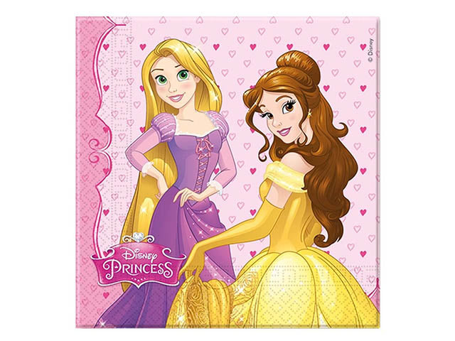 Tovaglioli di carta princess dreaming misura 33x33cm - la confezione comprende 20 tovaglioli