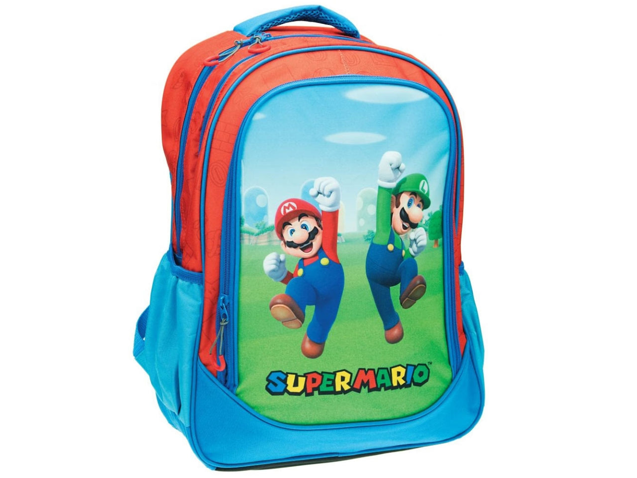 Super mario zaino ovale con tre cerniere
