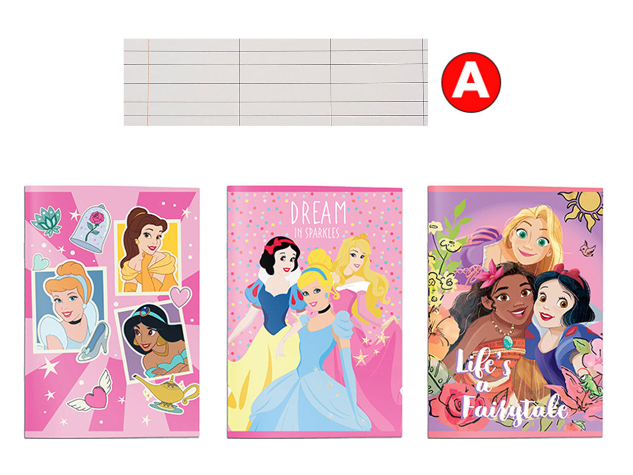 Maxi quaderno a princess - la confezione contiene 12 quaderni