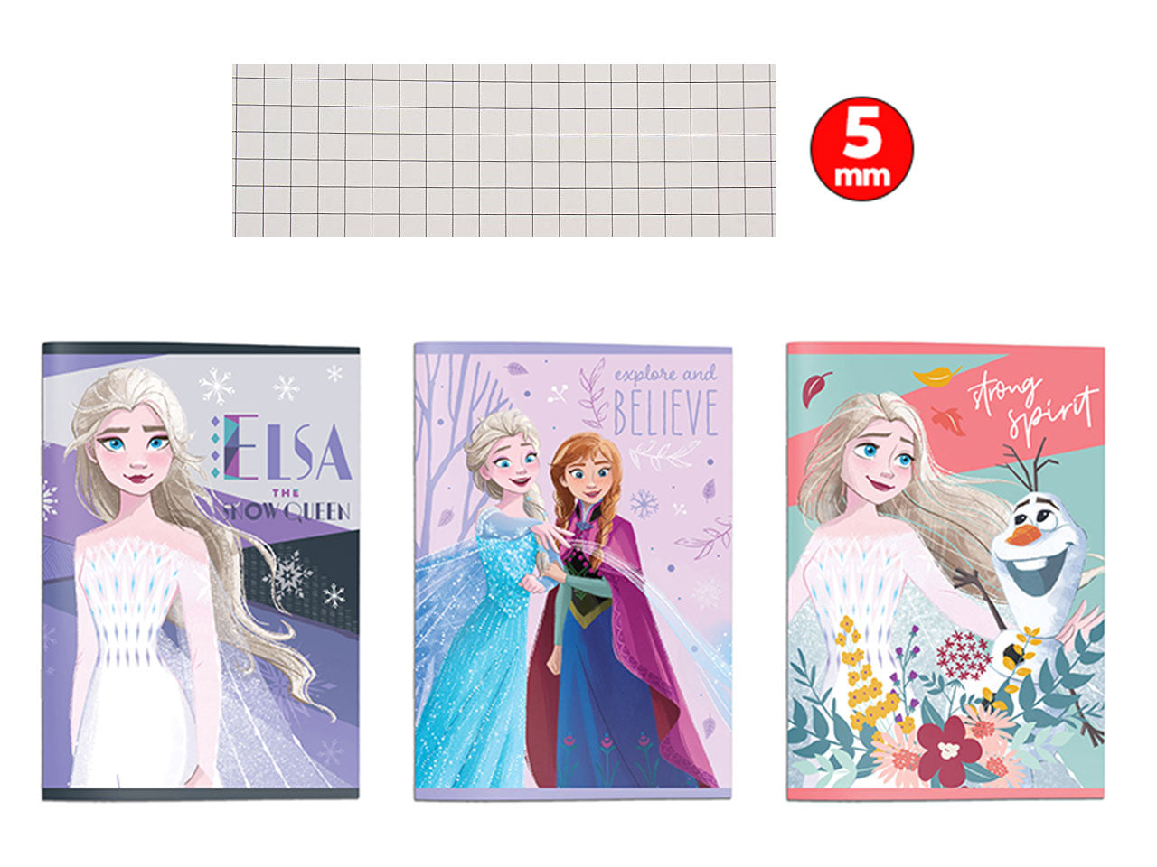 Maxi quaderno 5m frozen - la confezione contiene 12 quaderni