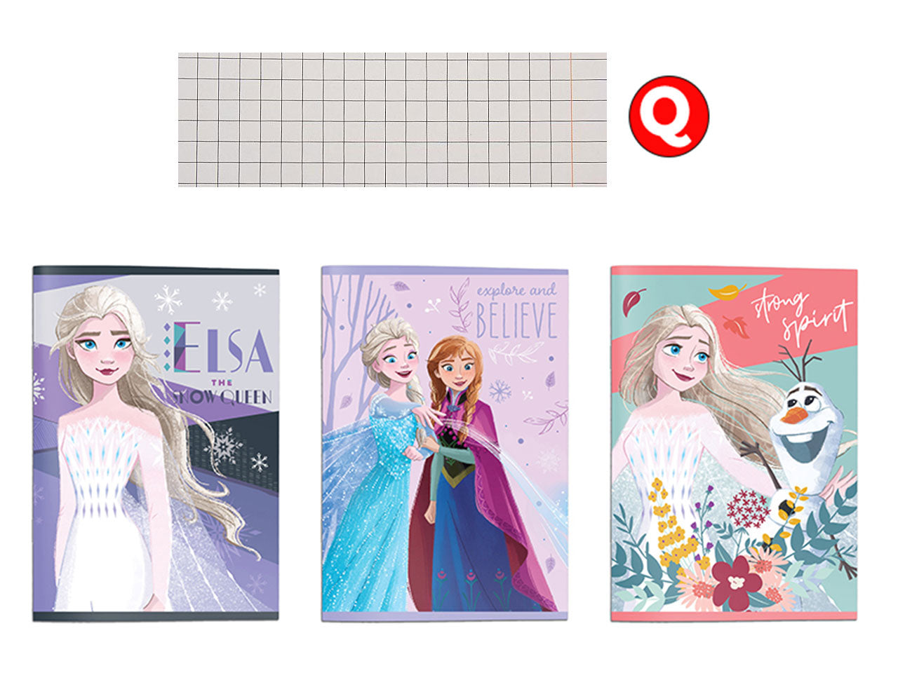 Maxi quaderno q frozen - la confezione contiene 12 quaderni