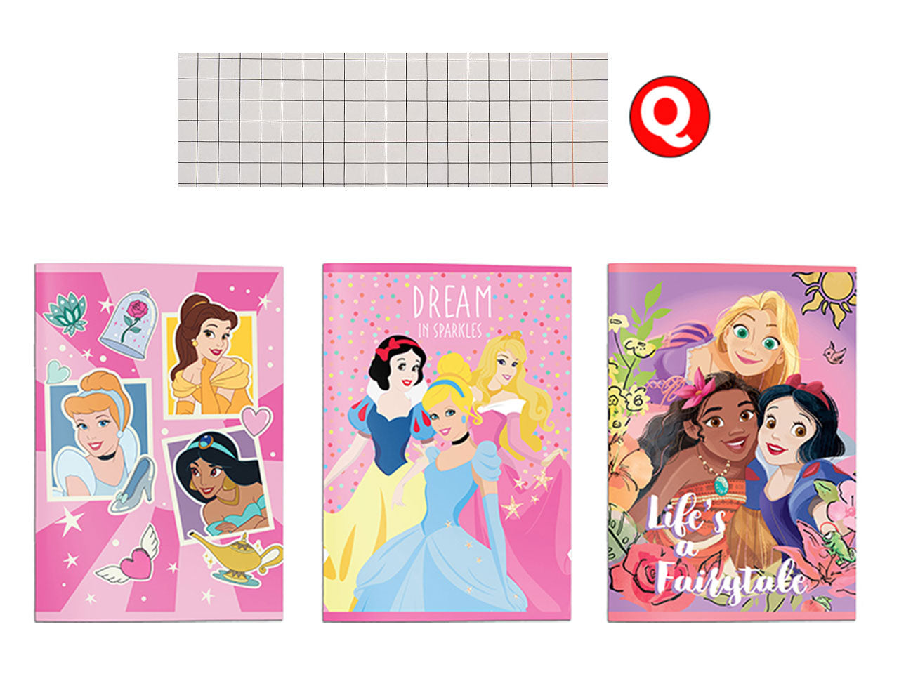 Maxi quaderno q princess - la confezione contiene 12 quaderni