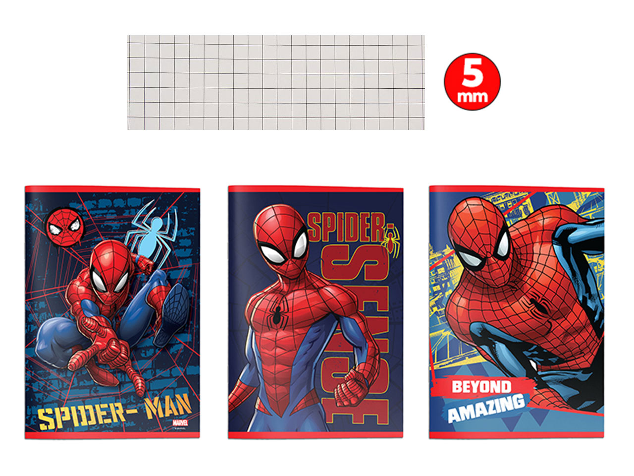 Maxi quaderno 5m spiderman - la confezione contiene 12 quaderni