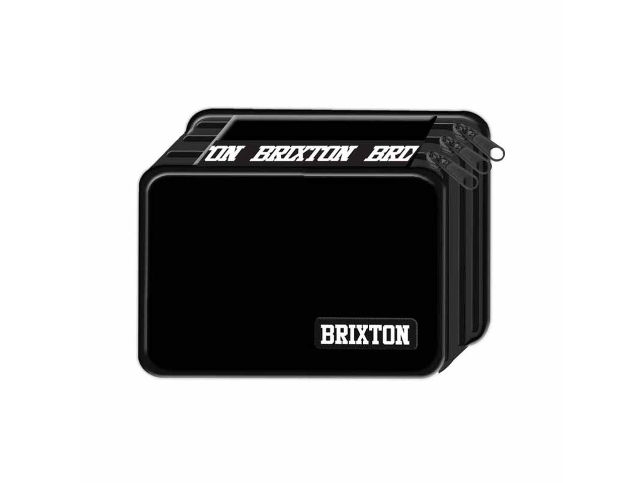 Astuccio scuola tre scomparti per bambini nero in tessuto sintetico 19,5x12,5x6 cm - Dimagraf