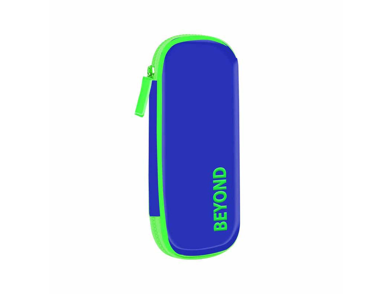 Astuccio scuola rigido blu in plastica soft touch con zip verde fluo 22x10,5x4,5 cm - Dimagraf