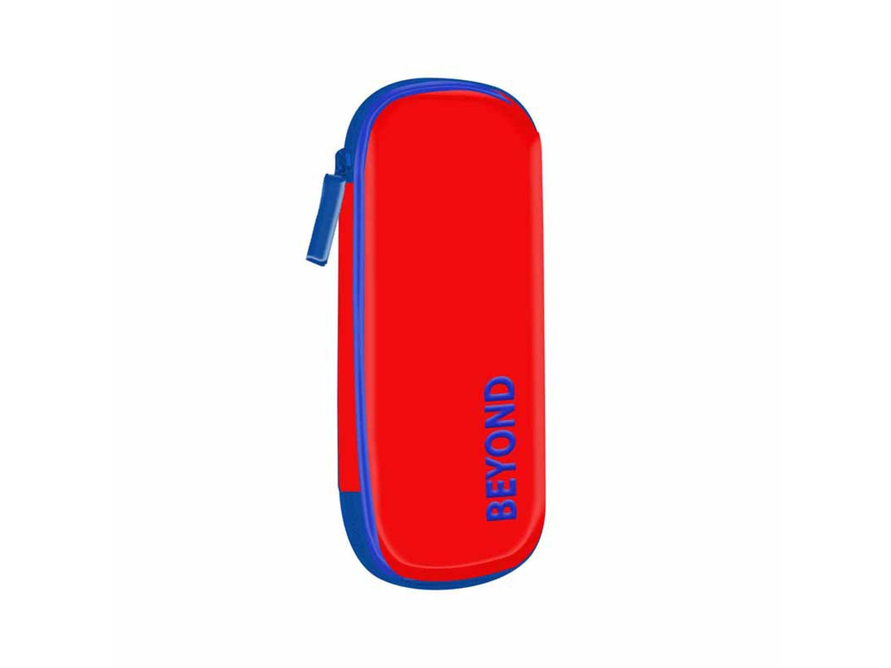 Astuccio scuola rigido rosso in plastica soft touch con zip blu 22x10,5x4,5 cm - Dimagraf