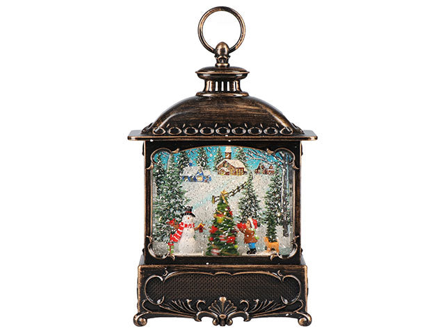 Pacco natale con acqua e led 18x19x31cm 028706