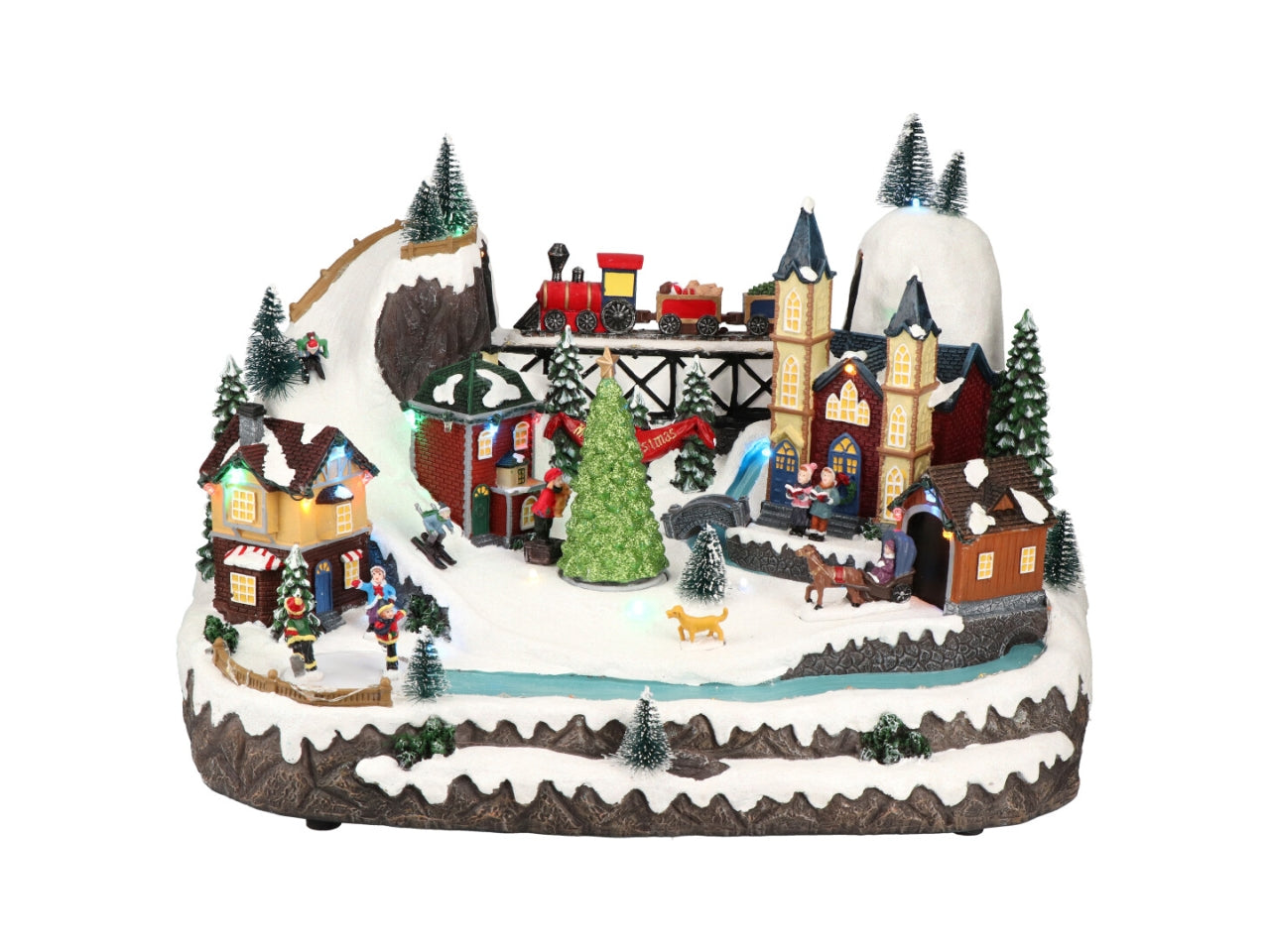 Giostrina natalizia con trenino 41x29x28cm con led