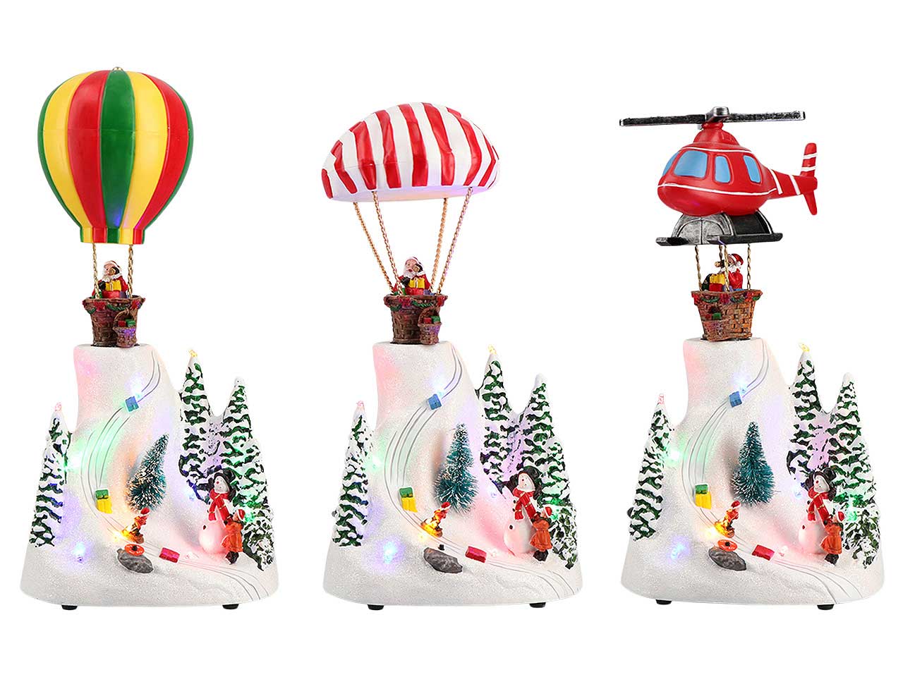Giostrina elicottero con paracadute 17x14x35cm e led multicolor