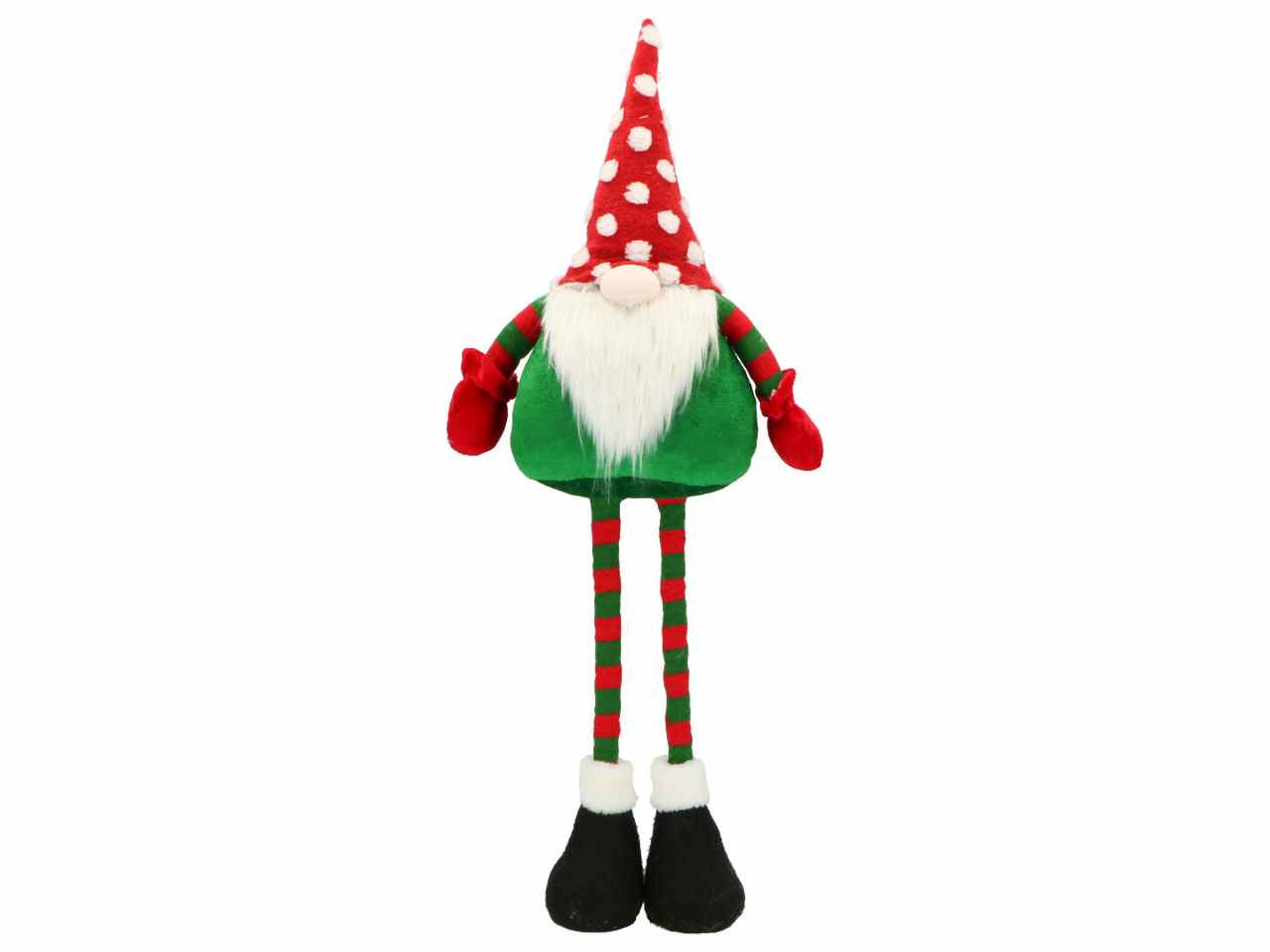 Gnomo 27x13x60cm con cappello rosso a pois bianchi