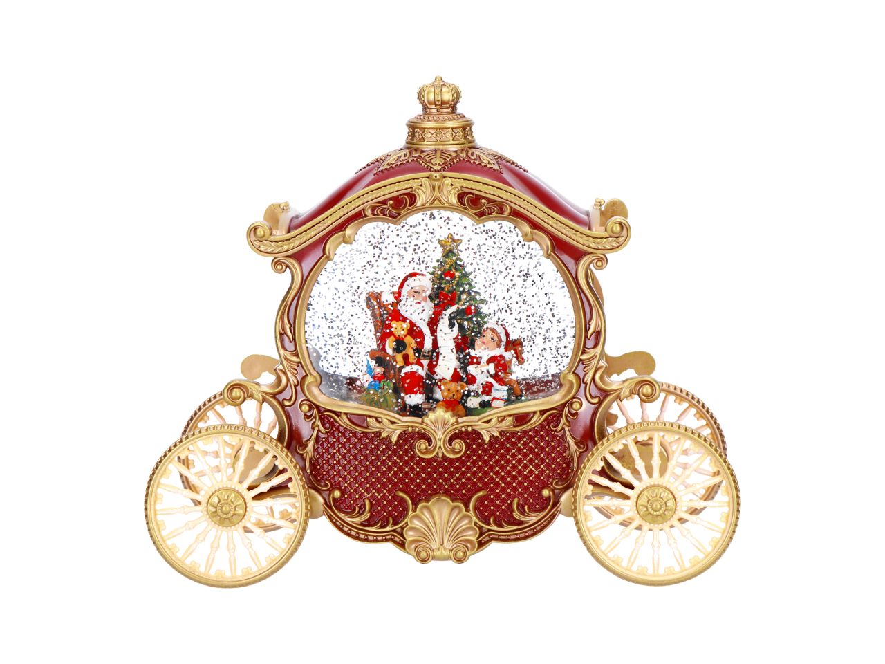 Giostrina natalizia carrozza 25,5x12x21cm con led a batteria