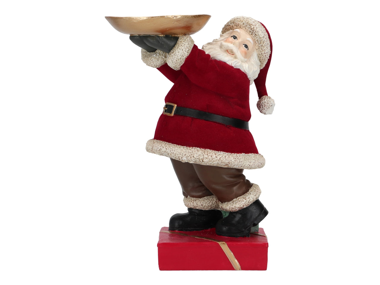 Babbo natale con piatto 17x13x26cm